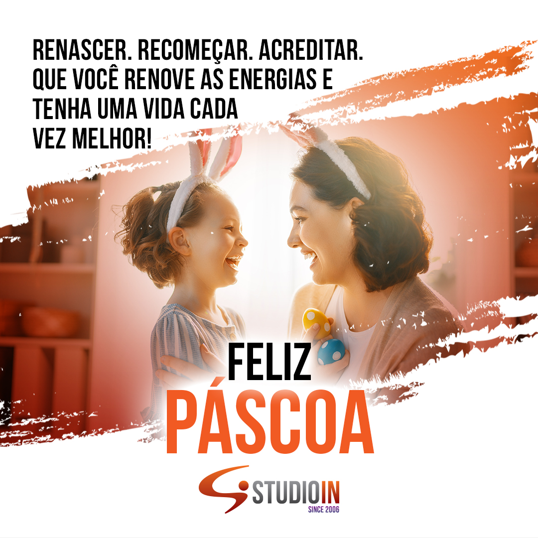 Renascer. Recomeçar. Acreditar. Que você renove as energias e tenha uma vida cada vez melhor! Feliz Páscoa!